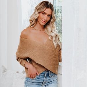 Vici Crossover Ribbed Knit Sweater